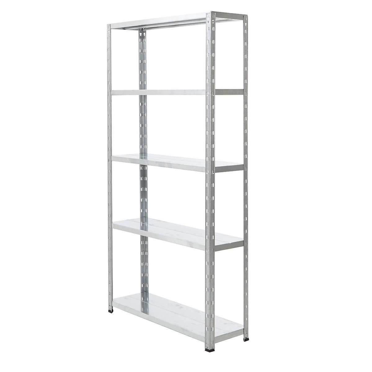 Boltless shelving unit, completely zinc plated