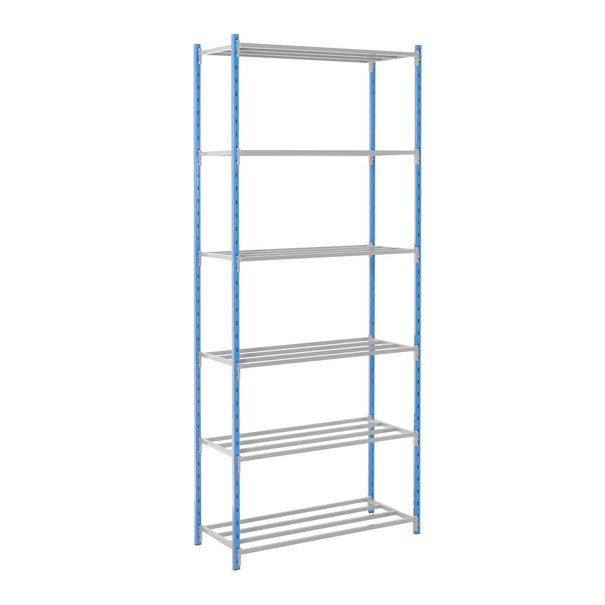 Boltless shelving unit, with tubular shelves, HxWxD 2496 x 1270 x 400 mm, standard shelf unit-4