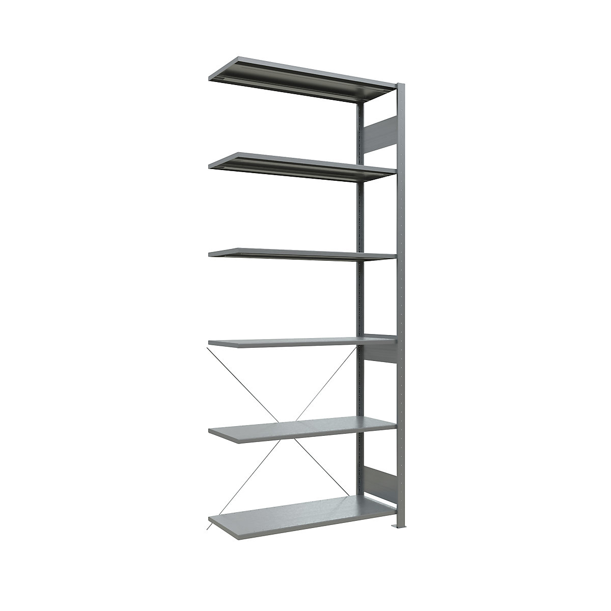 Boltless shelving unit – eurokraft pro, single row, shelf WxD 1000 x 400 mm, zinc plated, height 2500 mm, extension shelf unit-15