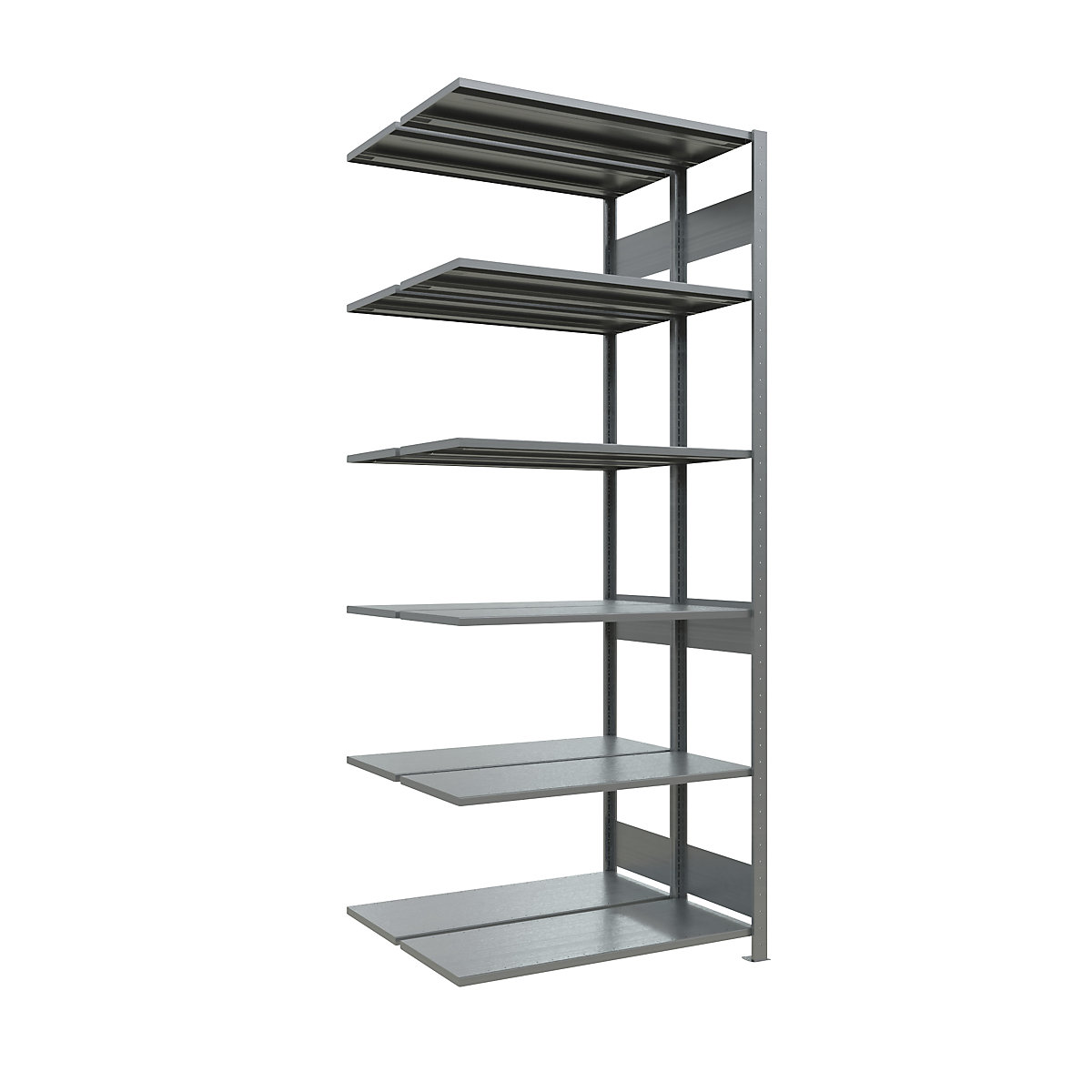 Boltless shelving unit – eurokraft pro, double row, shelf WxD 1000 x (2 x 400) mm, zinc plated, height 2500 mm, extension shelf unit-15
