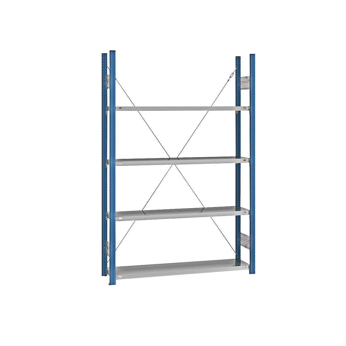 Boltless shelving unit – eurokraft pro, blue / zinc plated, shelf height 2000 mm, shelf width 1215 mm, standard shelf unit, shelf depth 350 mm-5