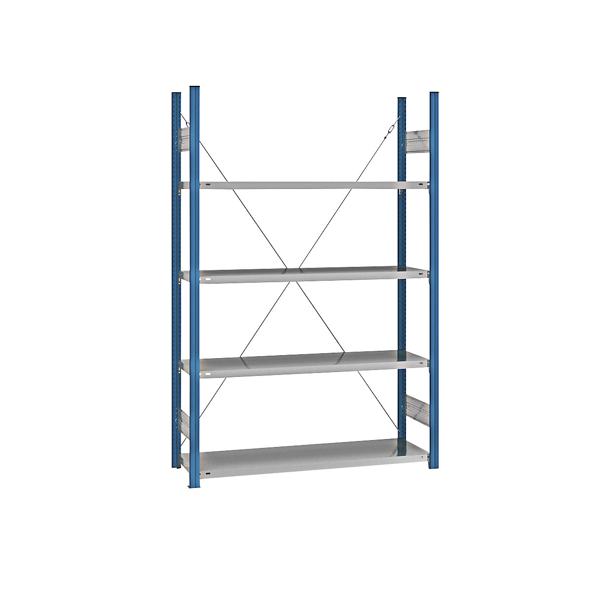 Boltless shelving unit – eurokraft pro, blue / zinc plated, shelf height 2000 mm, shelf width 1215 mm, standard shelf unit, shelf depth 450 mm-5