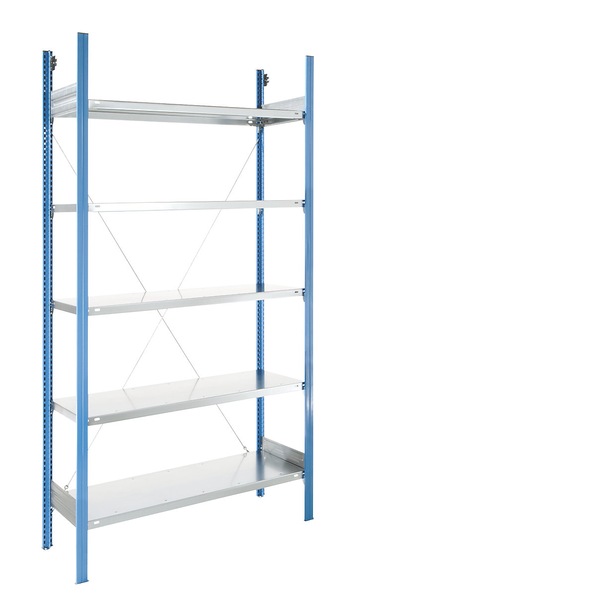 Boltless shelving unit – eurokraft pro, blue / zinc plated, shelf height 2350 mm, shelf width 1215 mm, standard shelf unit, shelf depth 450 mm-28