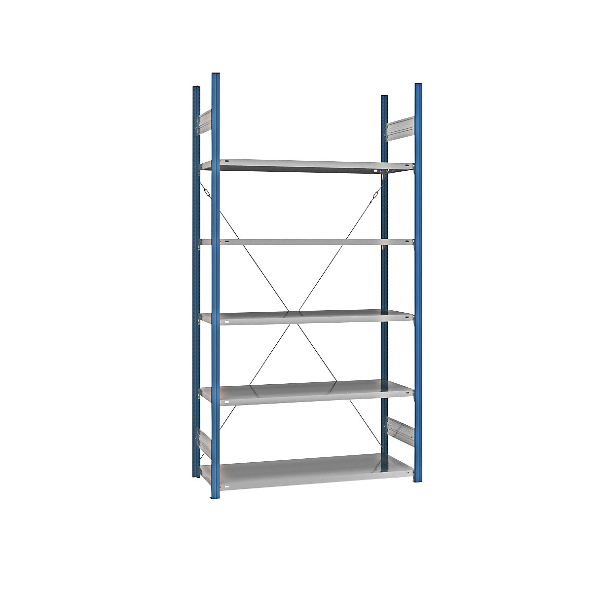 Boltless shelving unit – eurokraft pro, blue / zinc plated, shelf height 2350 mm, shelf width 1215 mm, standard shelf unit, shelf depth 550 mm-26