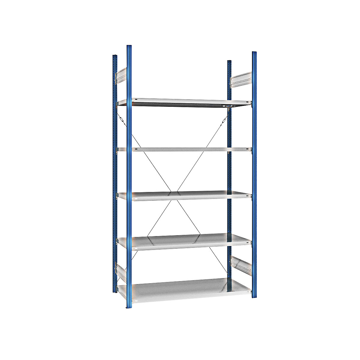 Boltless shelving unit – eurokraft pro, blue / zinc plated, shelf height 2350 mm, shelf width 1215 mm, standard shelf unit, shelf depth 650 mm-31