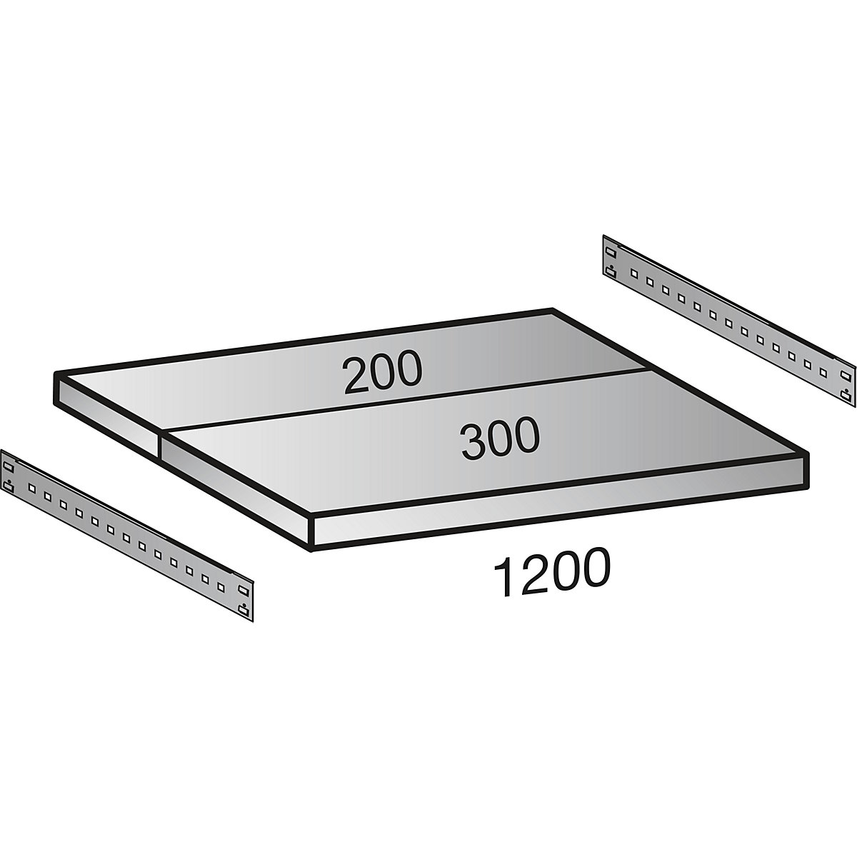 Boltless shelving unit, zinc plated, 7 shelves (Product illustration 21)