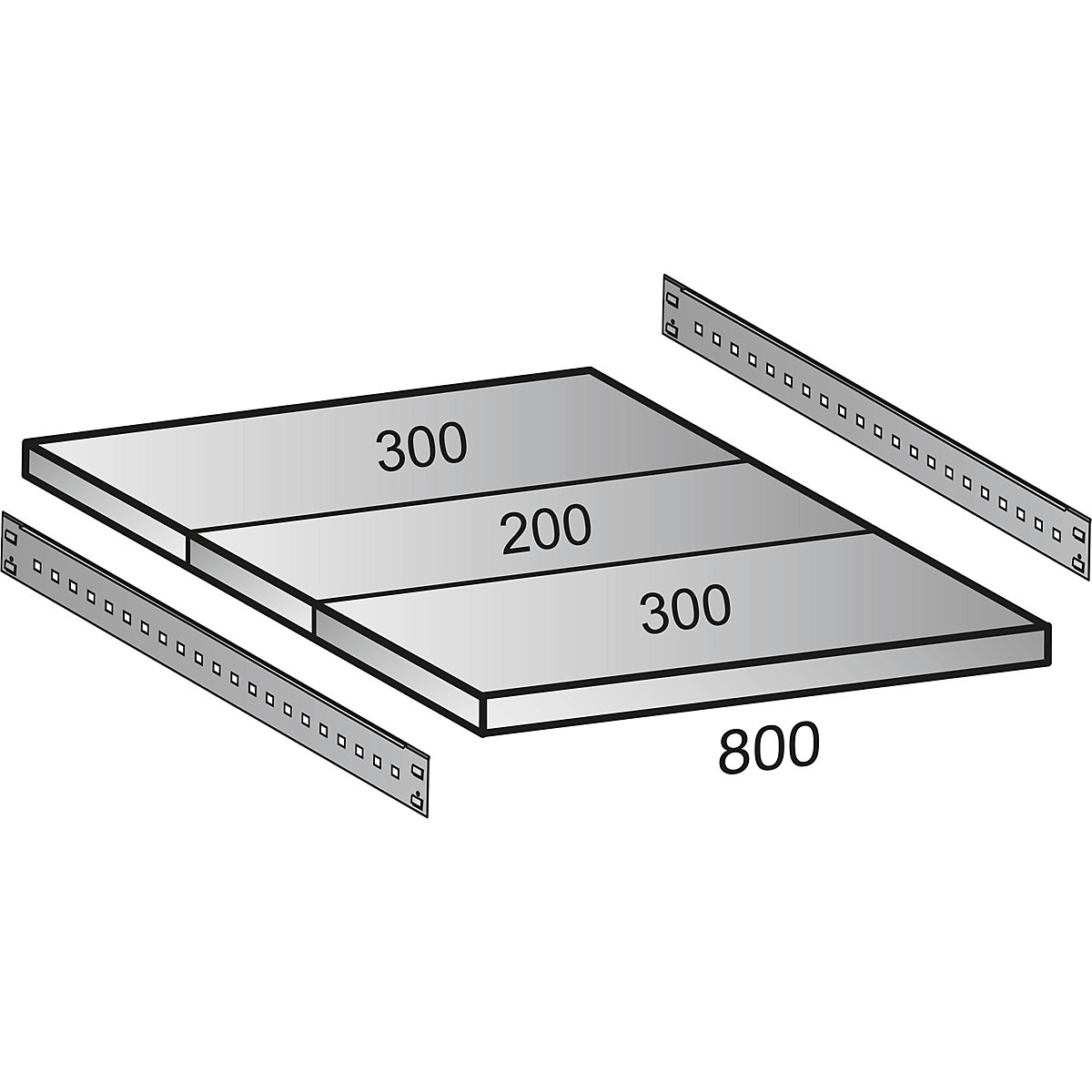 Boltless shelving unit, zinc plated, 7 shelves (Product illustration 20)