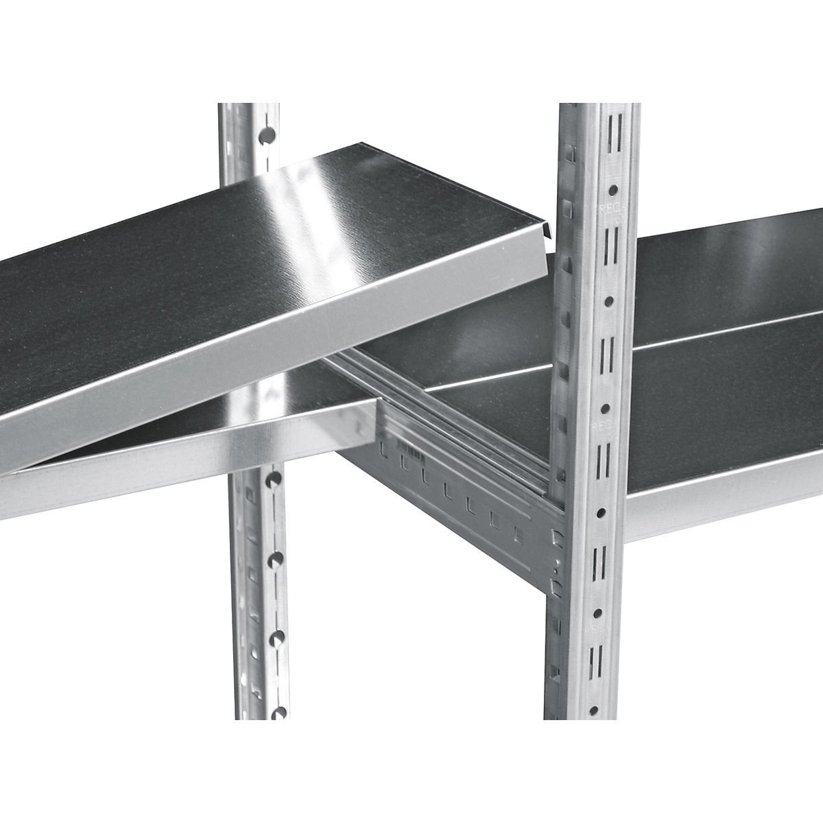 Boltless shelving unit, zinc plated, 7 shelves (Product illustration 22)