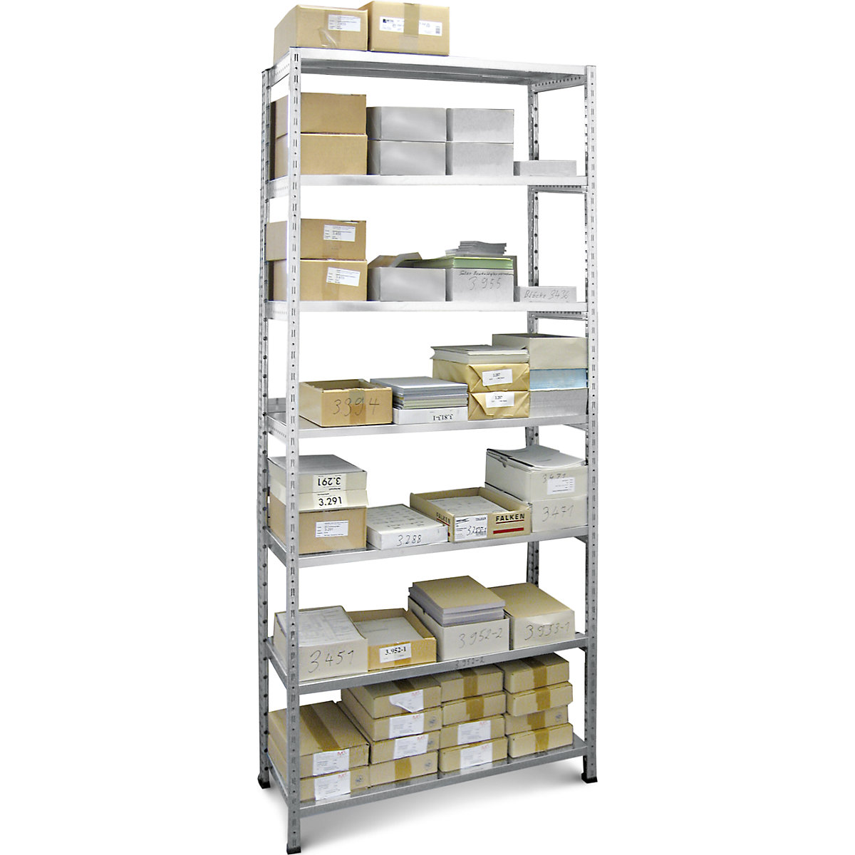 Boltless shelving unit, zinc plated, 7 shelves (Product illustration 23)