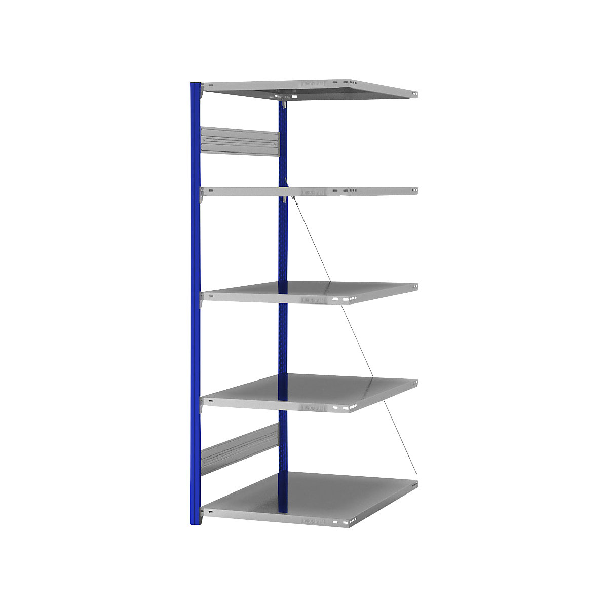 Boltless storage shelving unit, RAL 5010, light duty - eurokraft pro