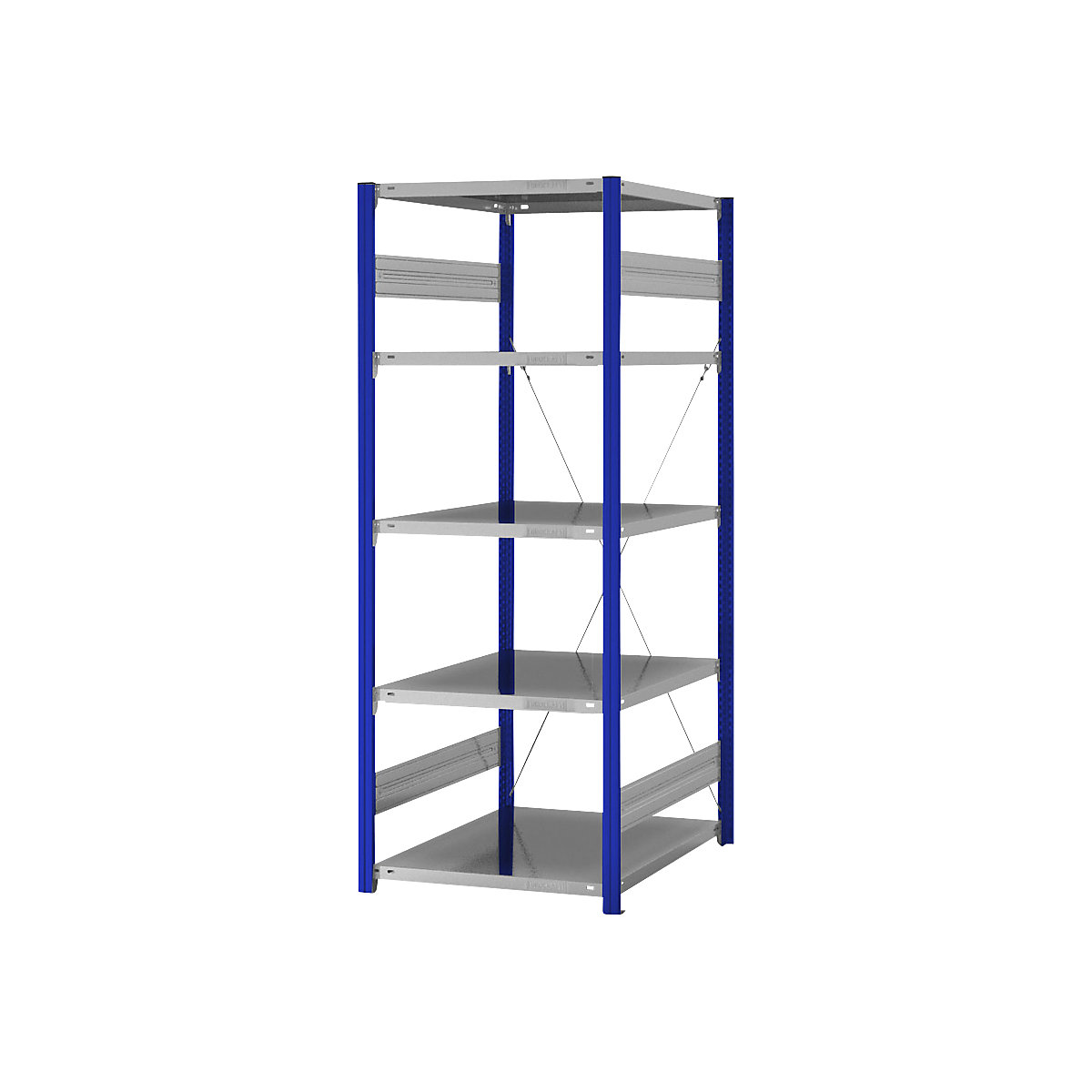 Boltless storage shelving unit, RAL 5010, light duty - eurokraft pro