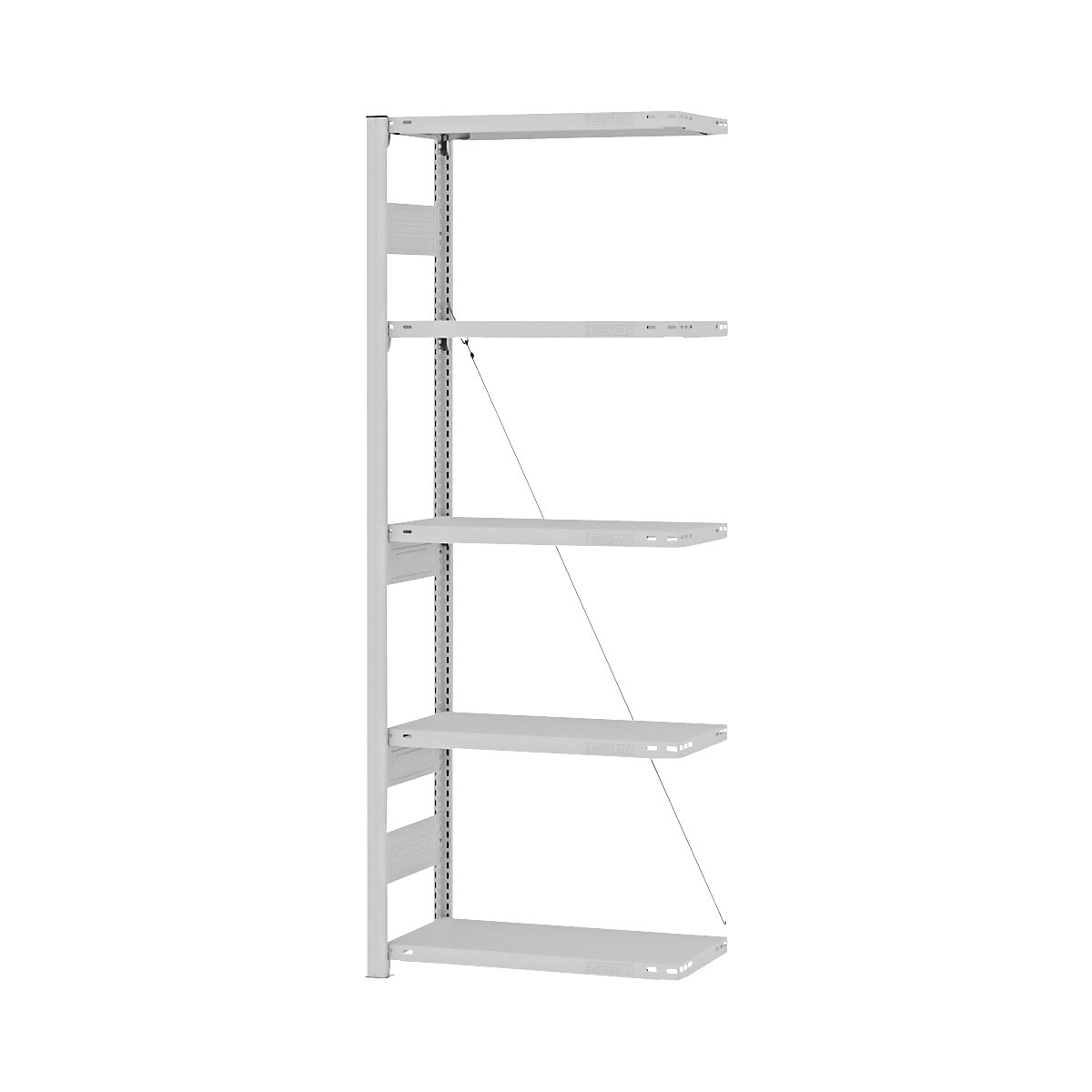 Boltless storage shelving unit, RAL 7035, heavy duty - eurokraft pro
