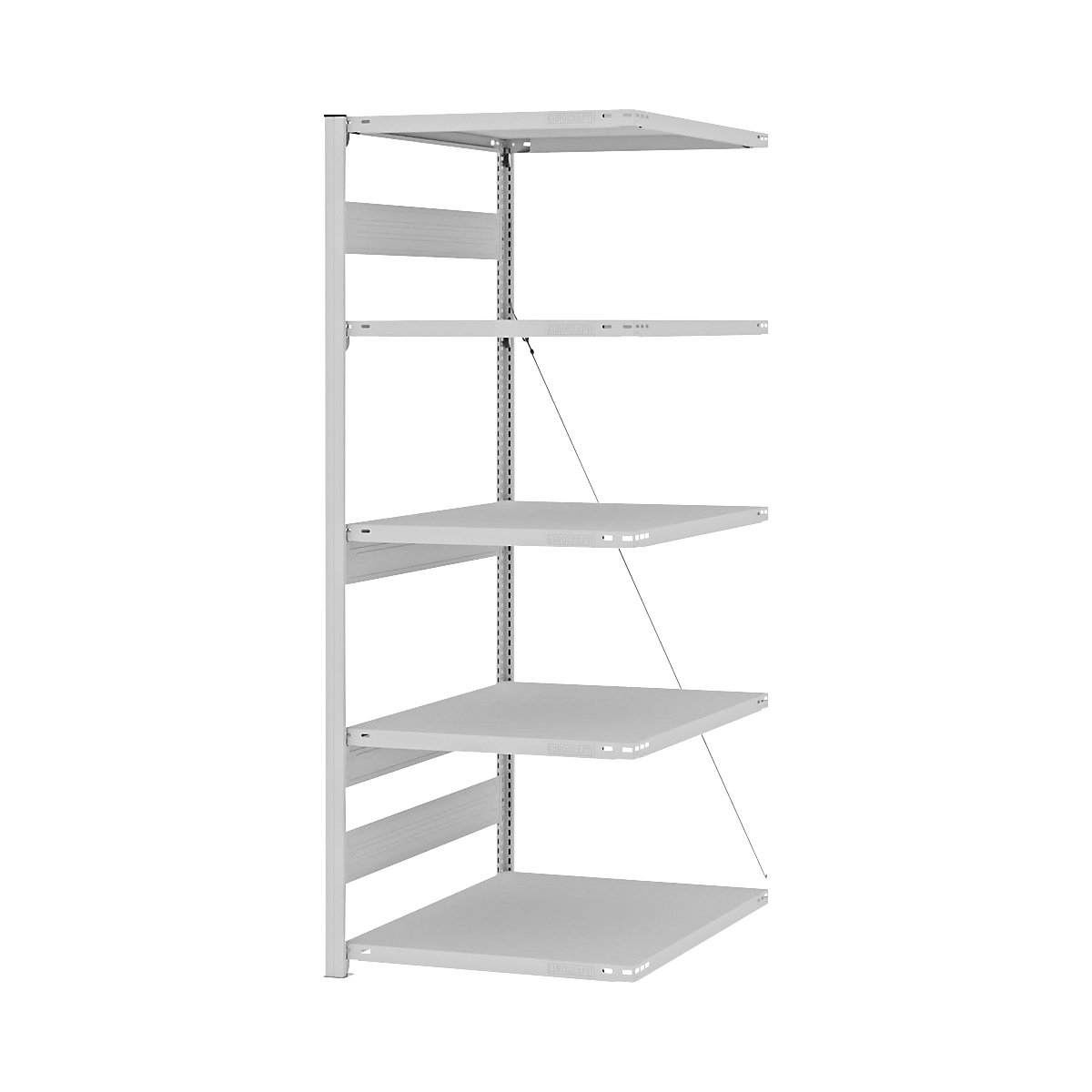 Boltless storage shelving unit, RAL 7035, heavy duty - eurokraft pro