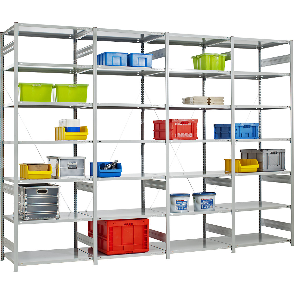 Boltless storage shelving unit, RAL 7035, light duty – eurokraft pro (Product illustration 5)-4
