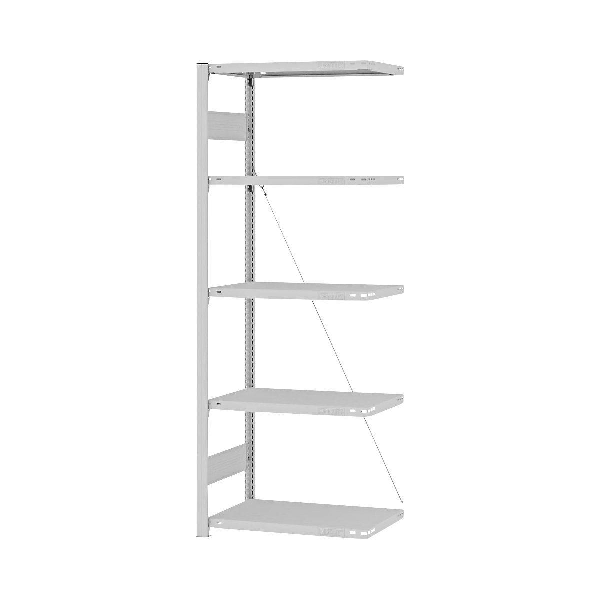 Boltless storage shelving unit, RAL 7035, light duty - eurokraft pro