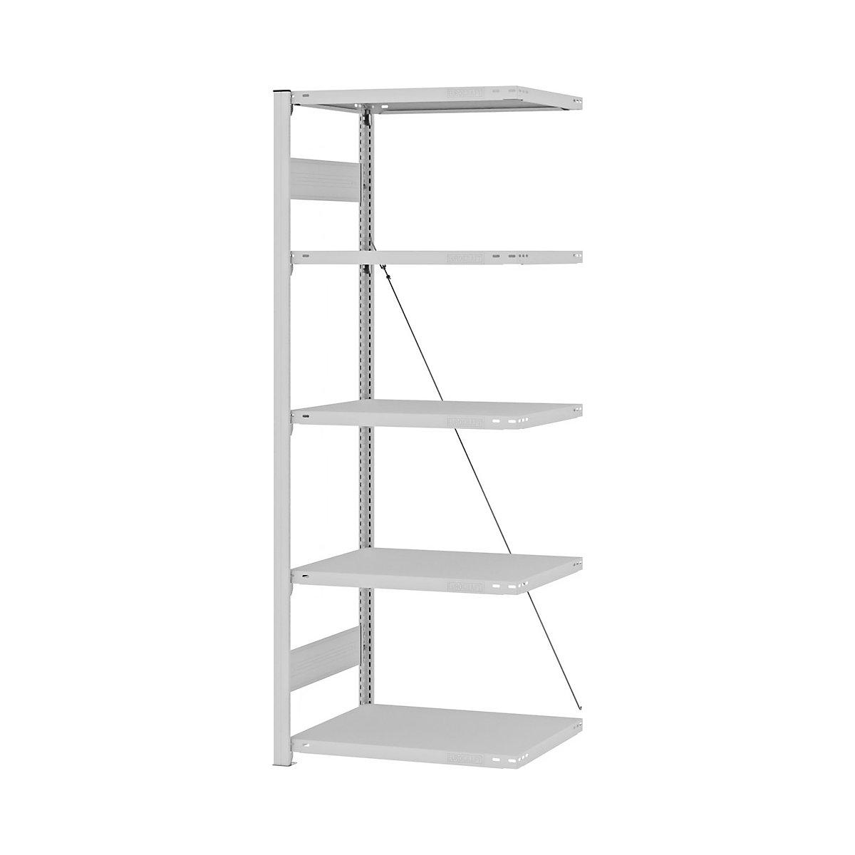 Boltless storage shelving unit, RAL 7035, light duty - eurokraft pro