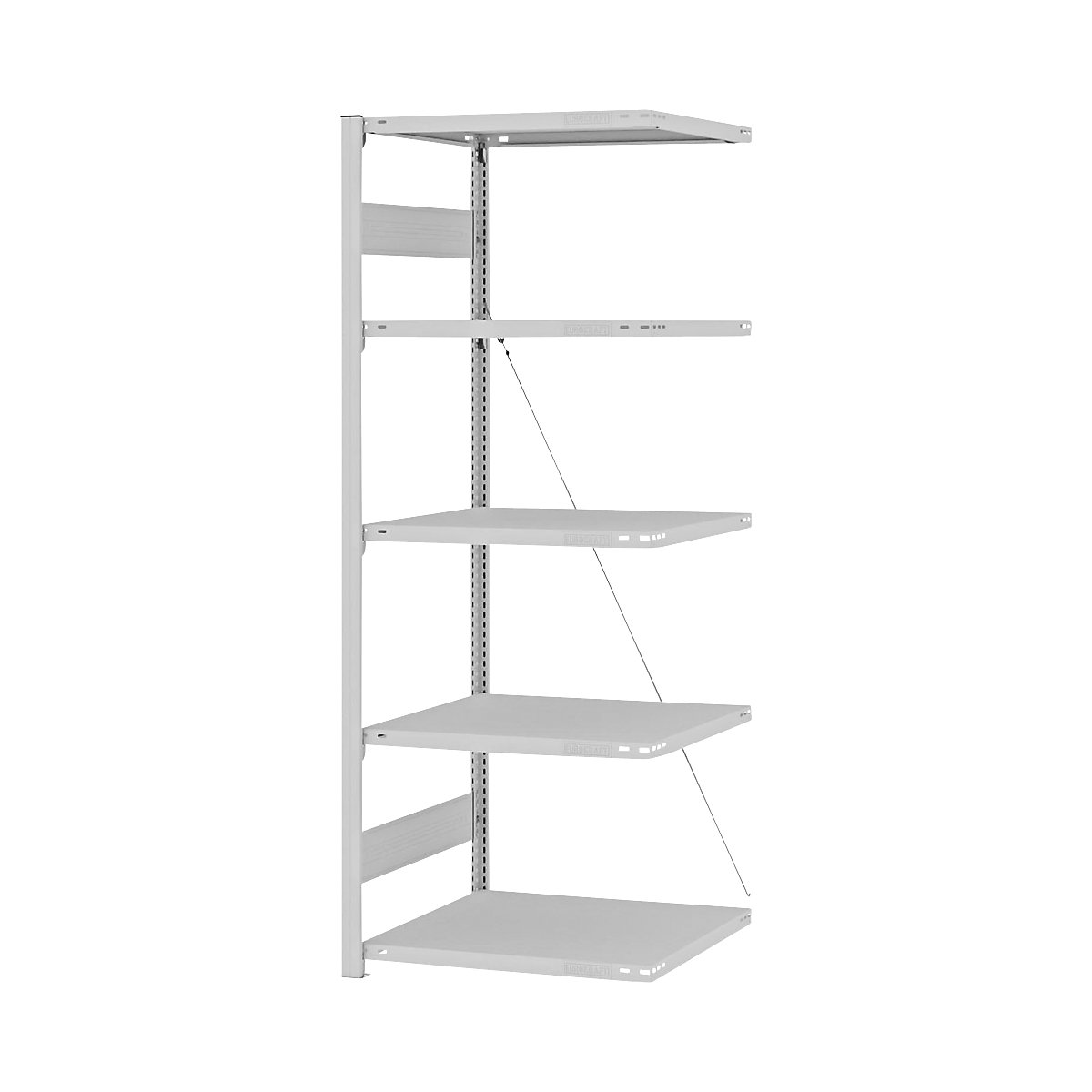 Boltless storage shelving unit, RAL 7035, light duty - eurokraft pro