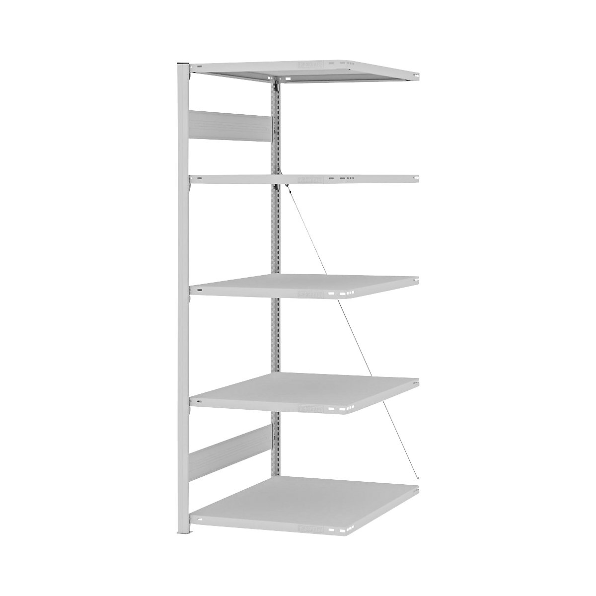 Boltless storage shelving unit, RAL 7035, light duty - eurokraft pro