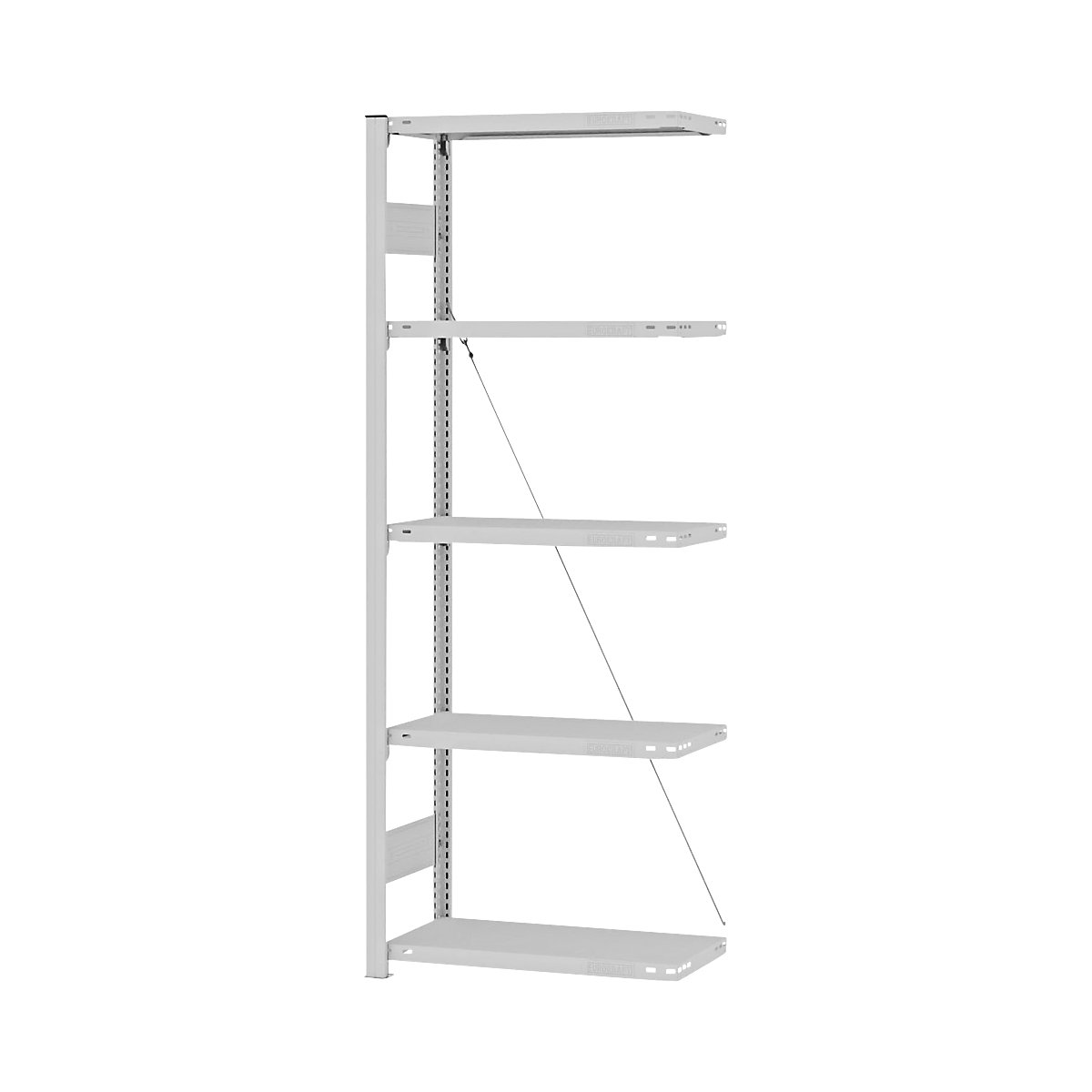 Boltless storage shelving unit, RAL 7035, medium duty - eurokraft pro