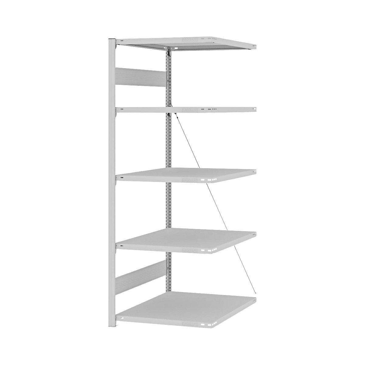 Boltless storage shelving unit, RAL 7035, medium duty - eurokraft pro