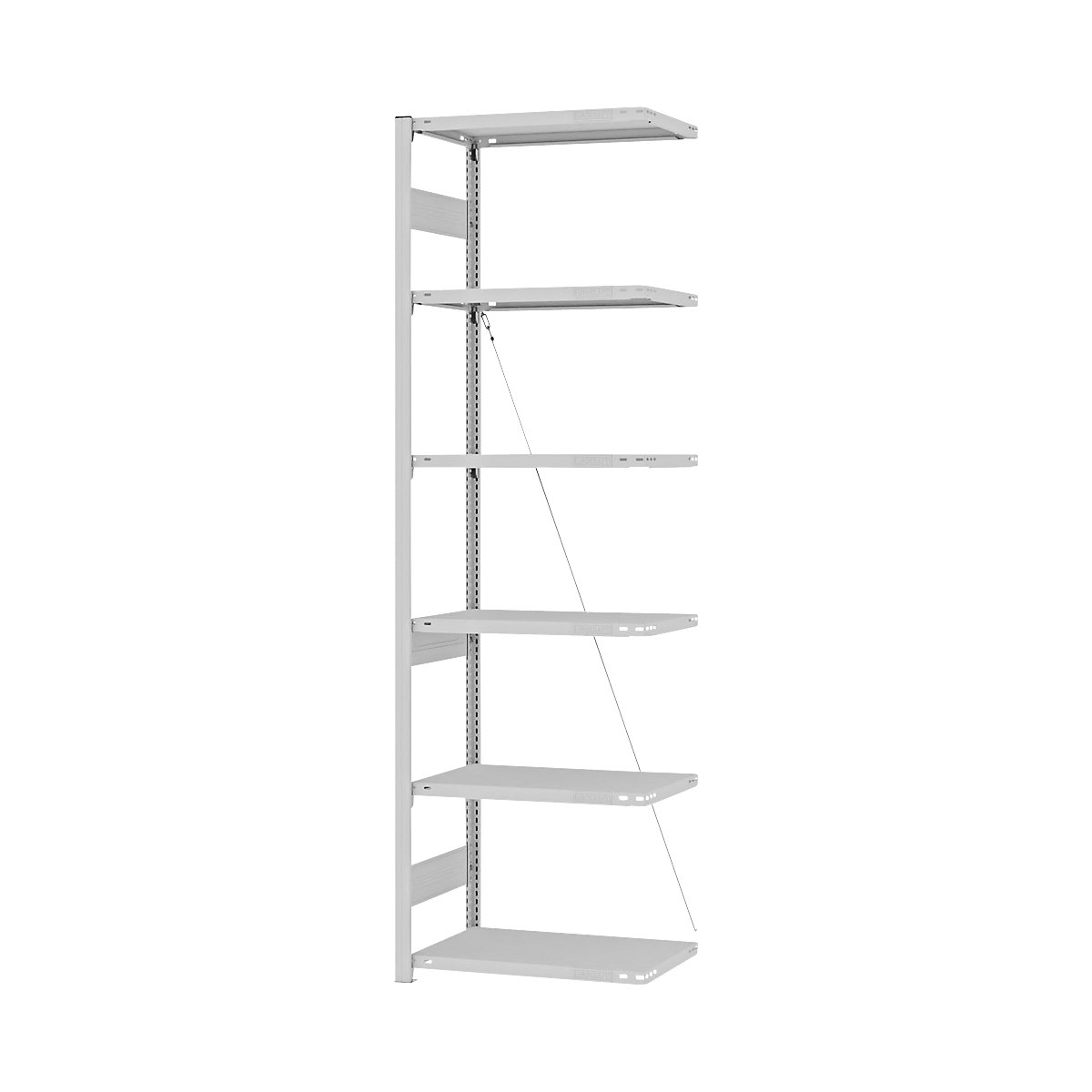 Boltless storage shelving unit, RAL 7035, medium duty - eurokraft pro