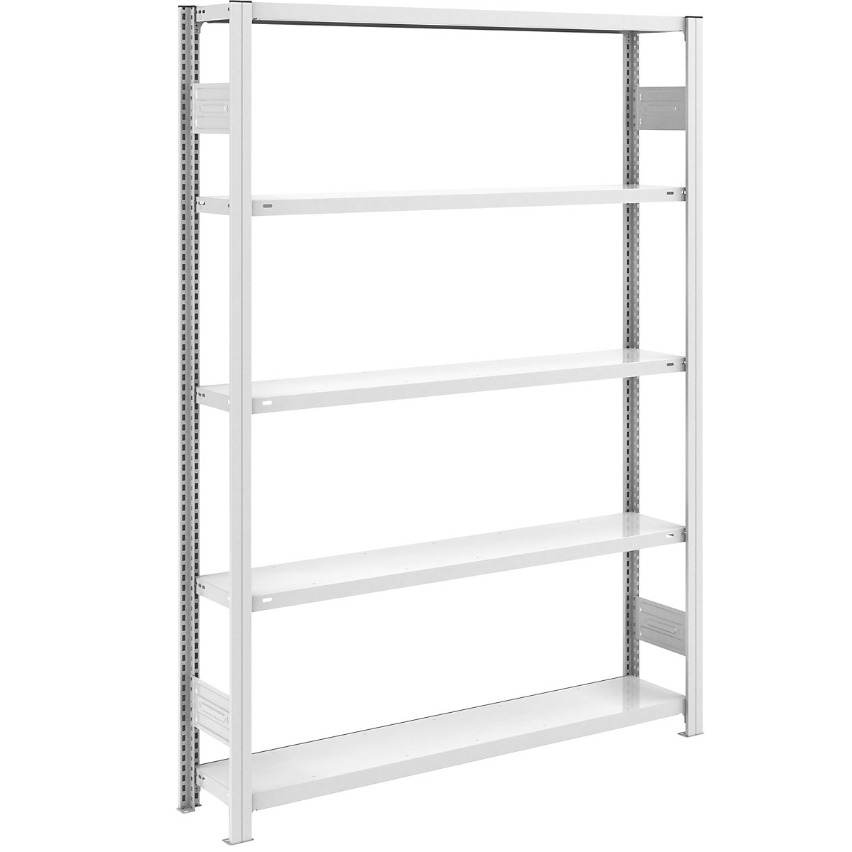 Boltless storage shelving unit, grey – eurokraft pro, HxW 2000 x 1300 mm, with 5 steel shelves, standard shelf unit, max. shelf load 175 kg, depth 300 mm-1