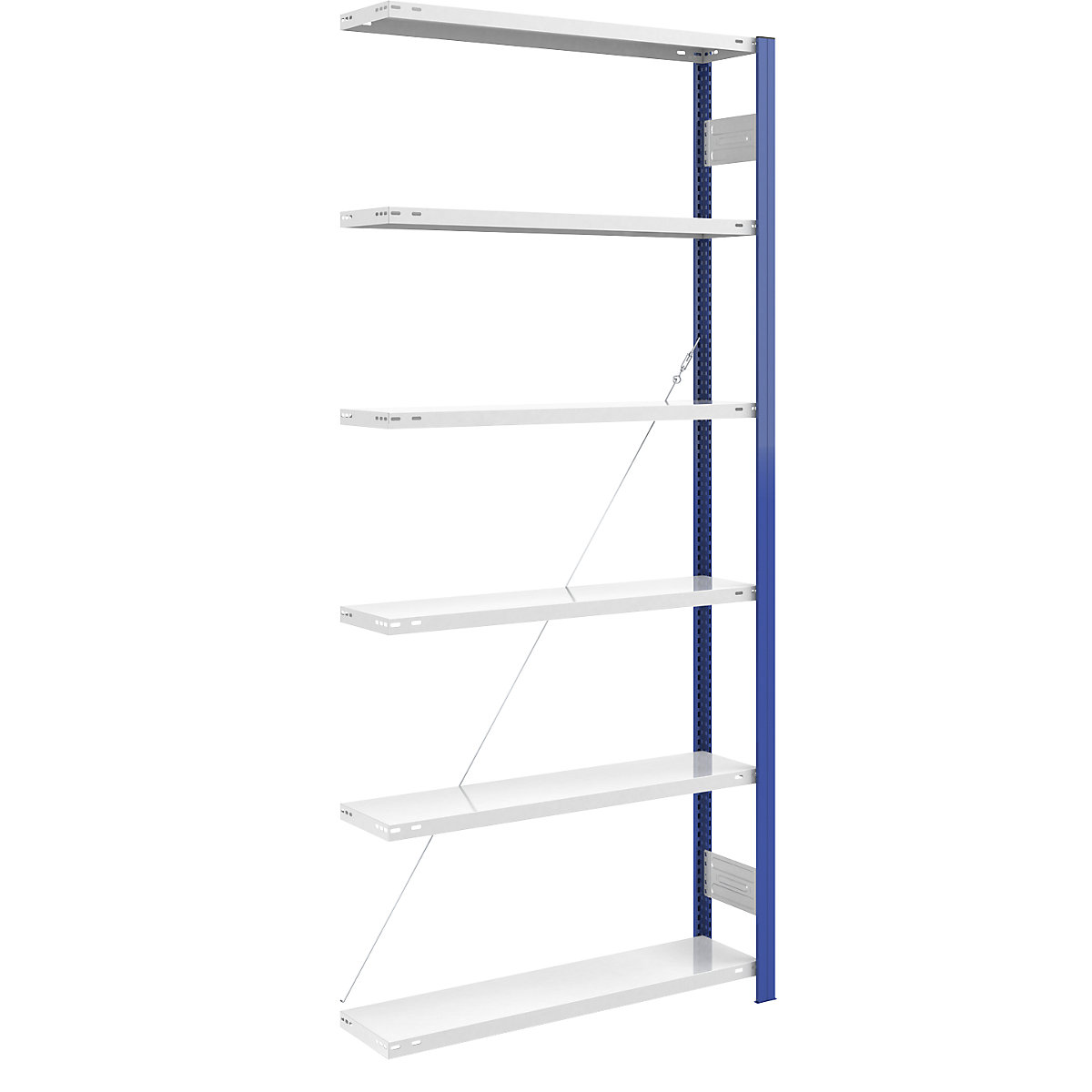 Boltless storage shelving unit, uprights in blue – eurokraft pro