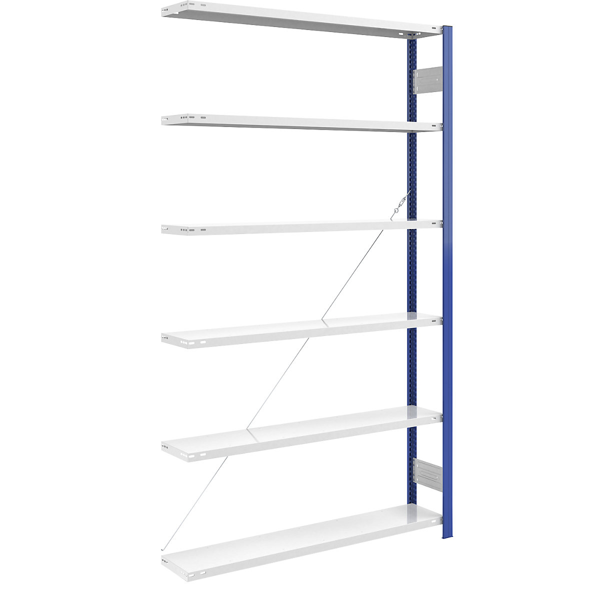 Boltless storage shelving unit, uprights in blue – eurokraft pro