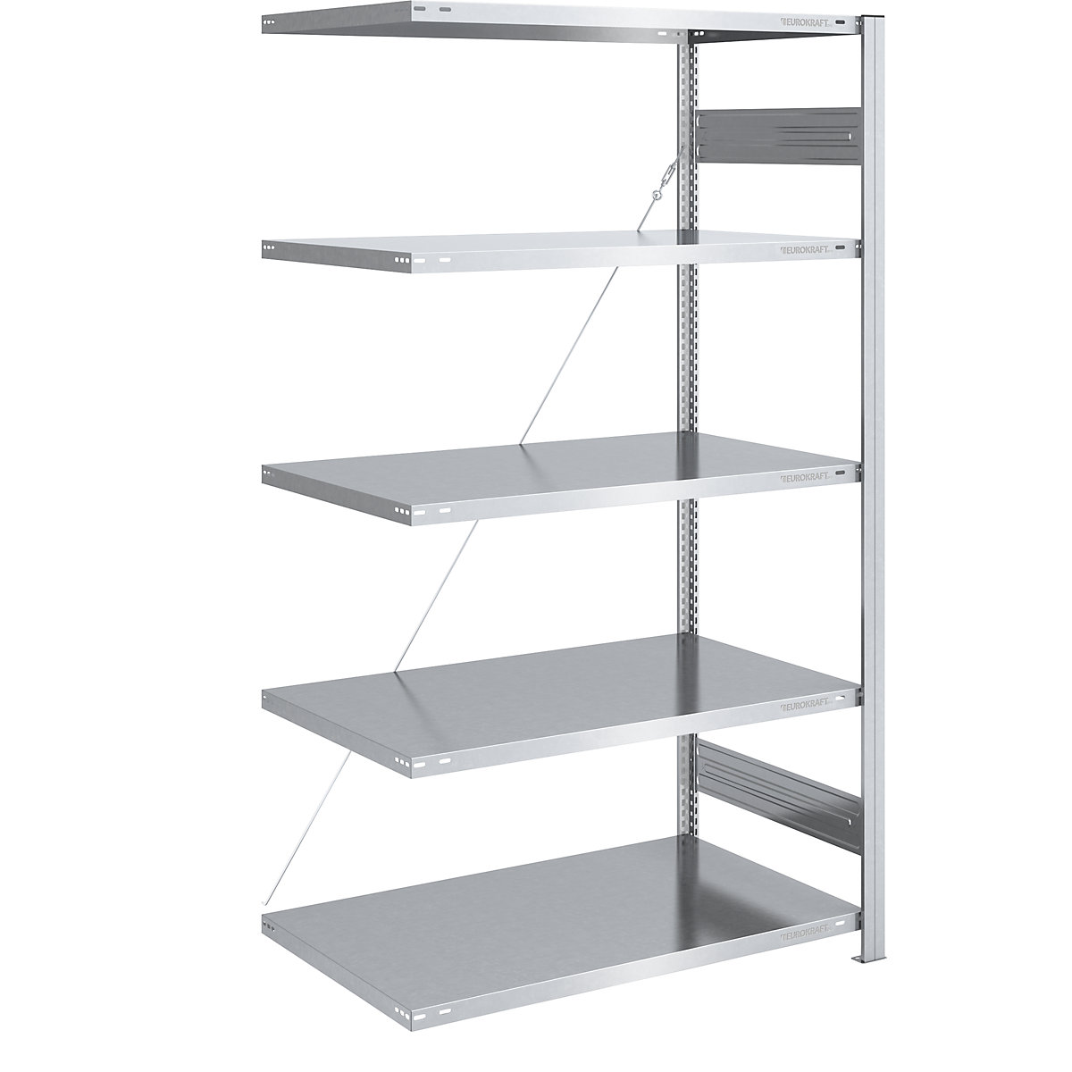 Boltless storage shelving unit, zinc plated, light duty – eurokraft pro, shelf height 2000 mm, extension shelf, width x depth 1000 x 800 mm-27