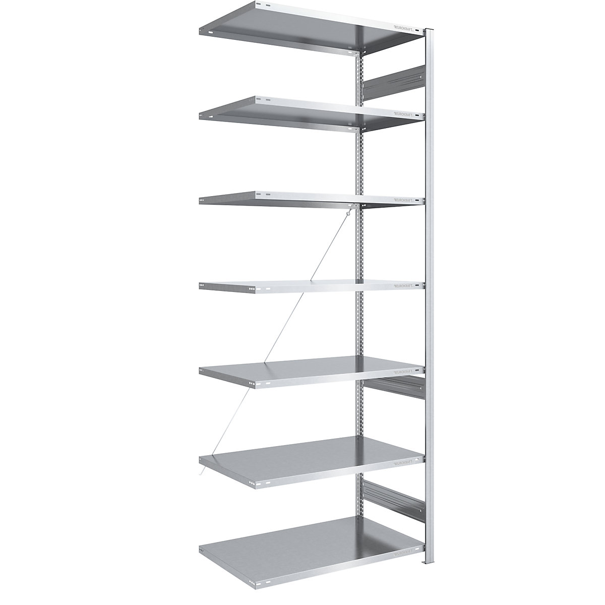 Boltless storage shelving unit, zinc plated, light duty – eurokraft pro, shelf height 3000 mm, extension shelf, width x depth 1000 x 800 mm-12