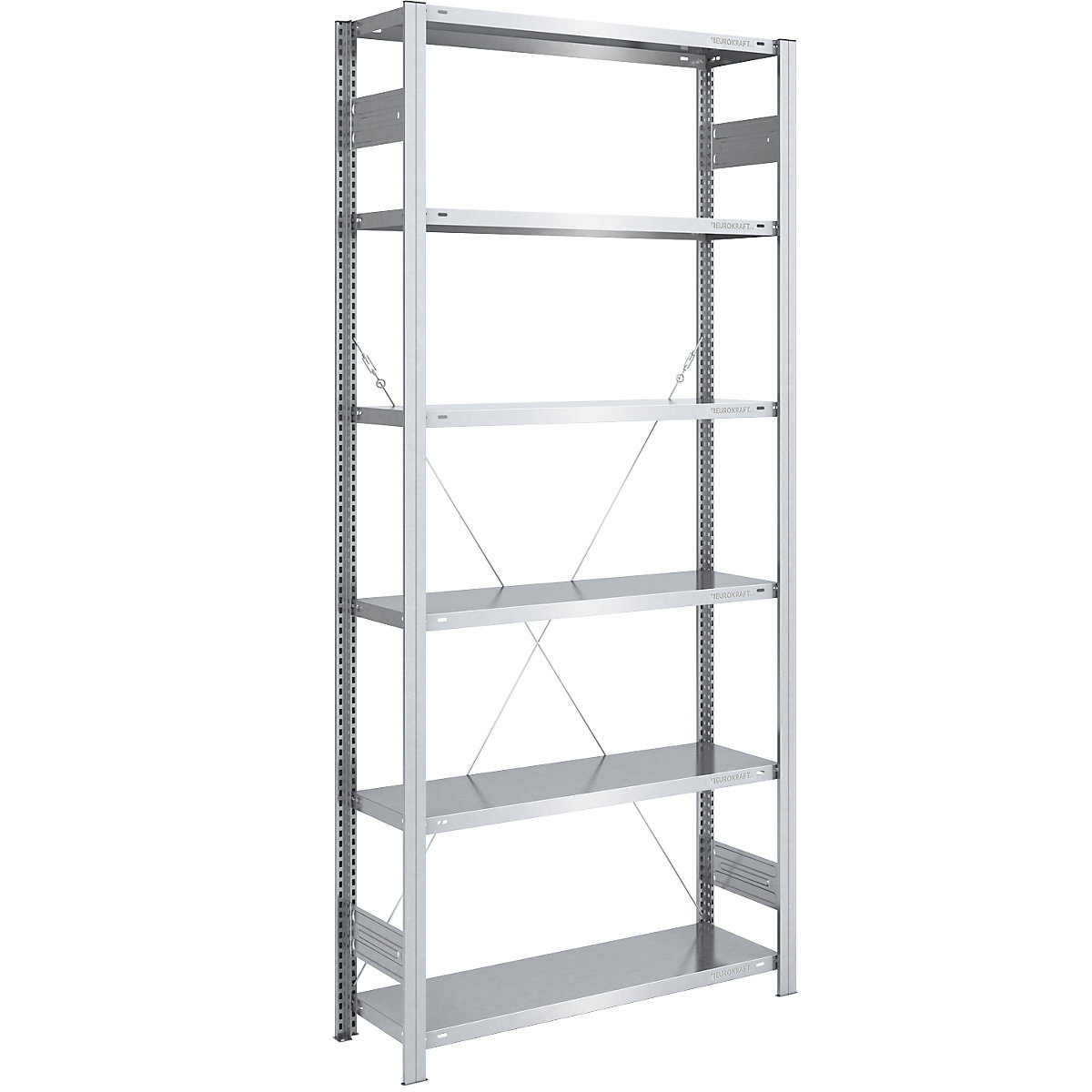 Boltless storage shelving unit, zinc plated, light duty – eurokraft pro, shelf height 2500 mm, standard shelf, width x depth 1000 x 400 mm-10