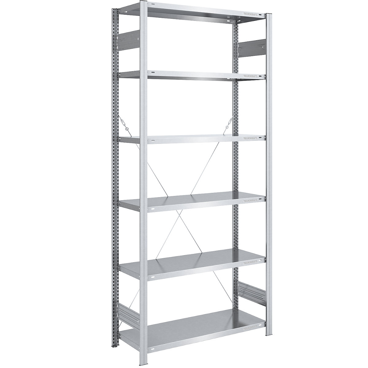 Boltless storage shelving unit, zinc plated, light duty – eurokraft pro, shelf height 2500 mm, standard shelf, width x depth 1000 x 500 mm-14