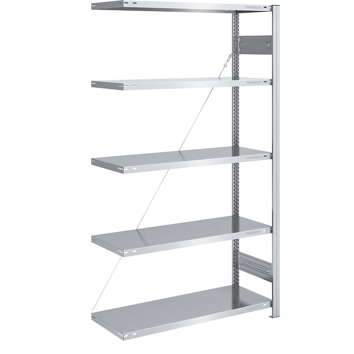 Boltless storage shelving unit, zinc plated, light duty – eurokraft pro, shelf height 2000 mm, extension shelf, width x depth 1000 x 500 mm-30