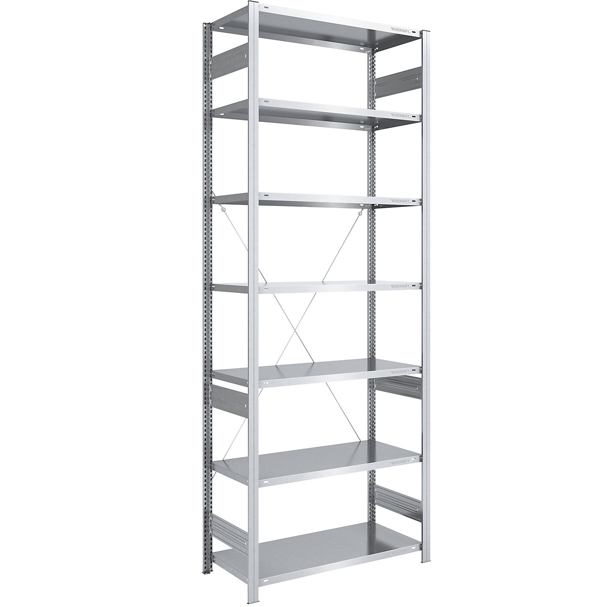 Boltless storage shelving unit, zinc plated, light duty – eurokraft pro, shelf height 3000 mm, standard shelf, width x depth 1000 x 600 mm-6