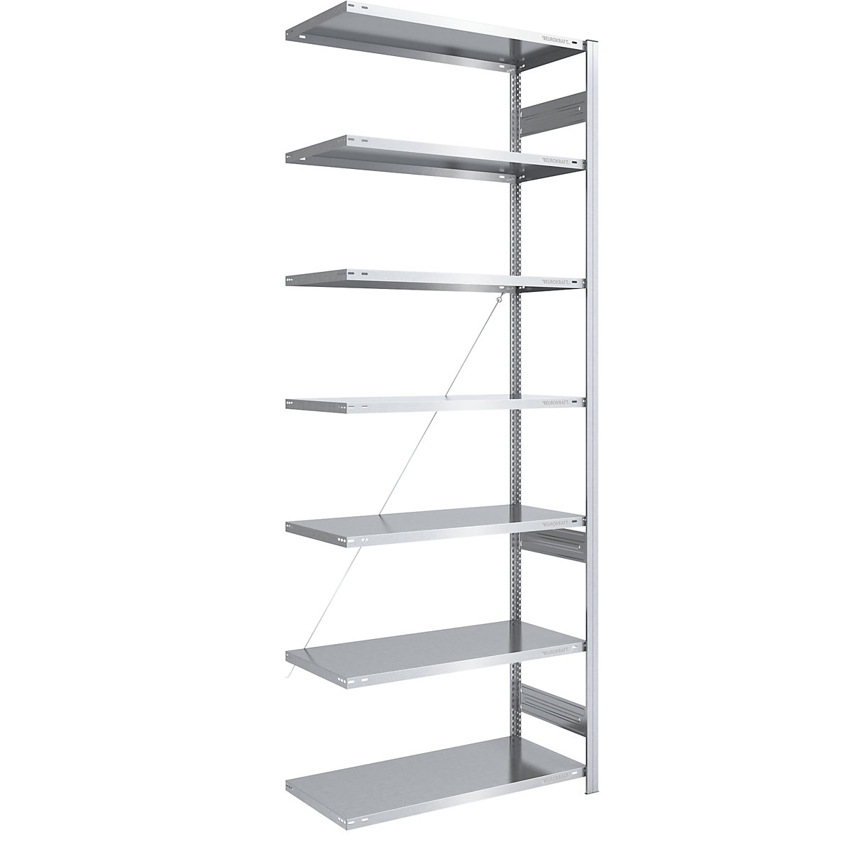 Boltless storage shelving unit, zinc plated, light duty – eurokraft pro, shelf height 3000 mm, extension shelf, width x depth 1000 x 600 mm-11