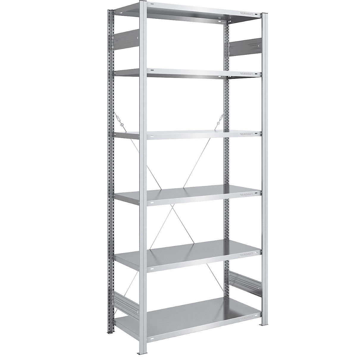 Boltless storage shelving unit, zinc plated, light duty – eurokraft pro, shelf height 2500 mm, standard shelf, width x depth 1000 x 600 mm-12
