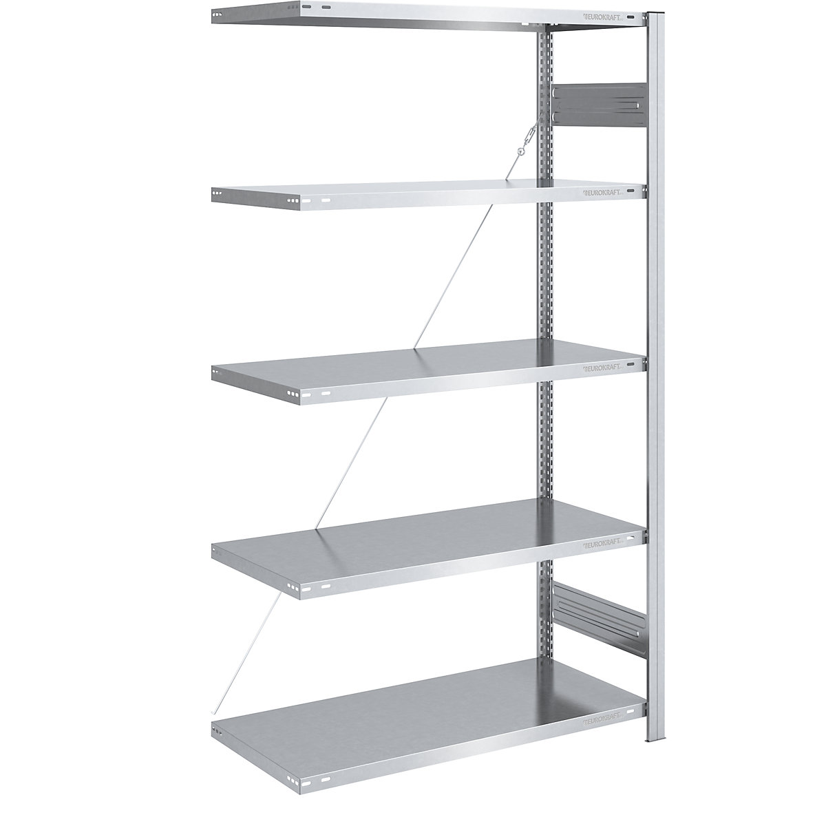 Boltless storage shelving unit, zinc plated, light duty – eurokraft pro, shelf height 2000 mm, extension shelf, width x depth 1000 x 600 mm-25