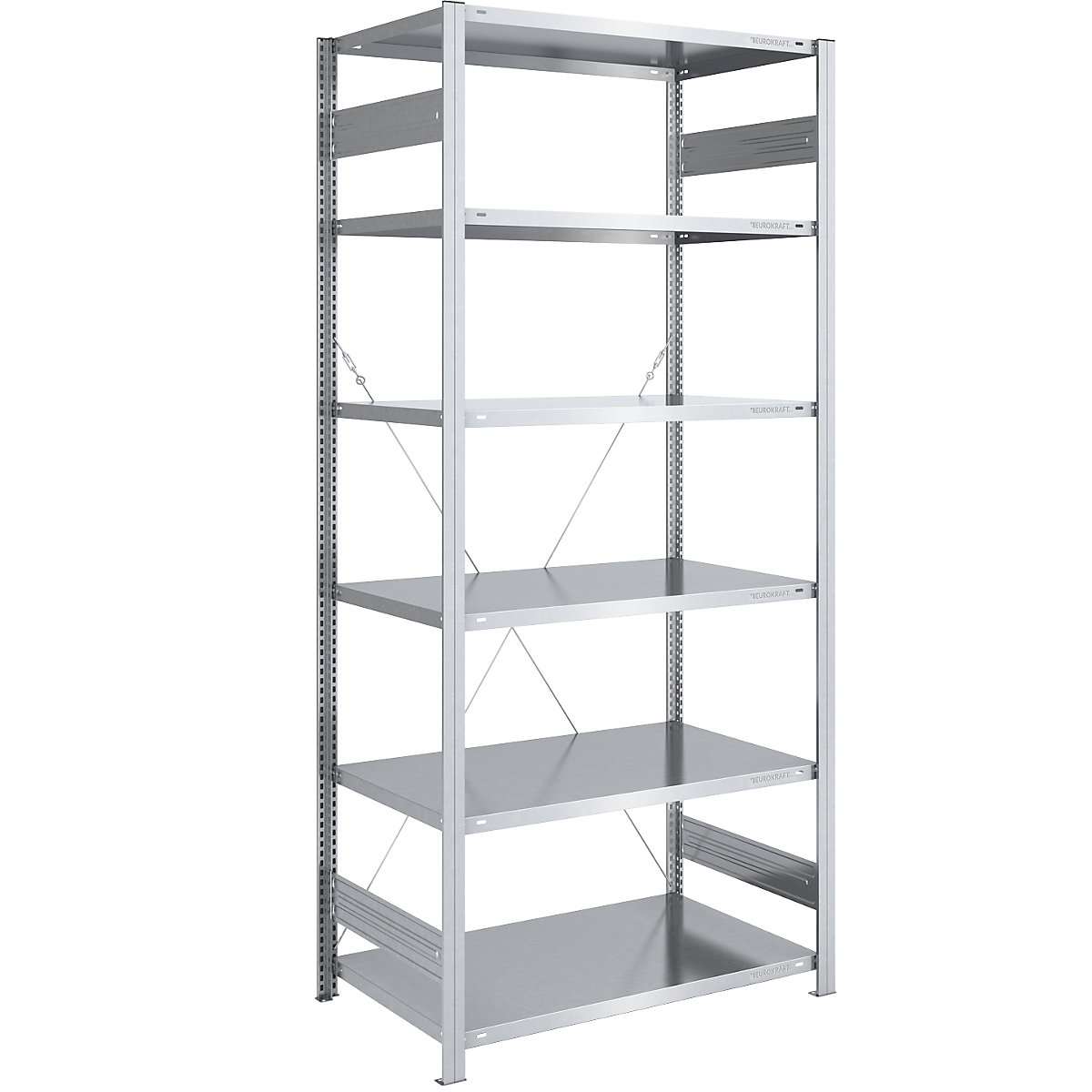 Boltless storage shelving unit, zinc plated, light duty – eurokraft pro, shelf height 2500 mm, standard shelf, width x depth 1000 x 800 mm-9