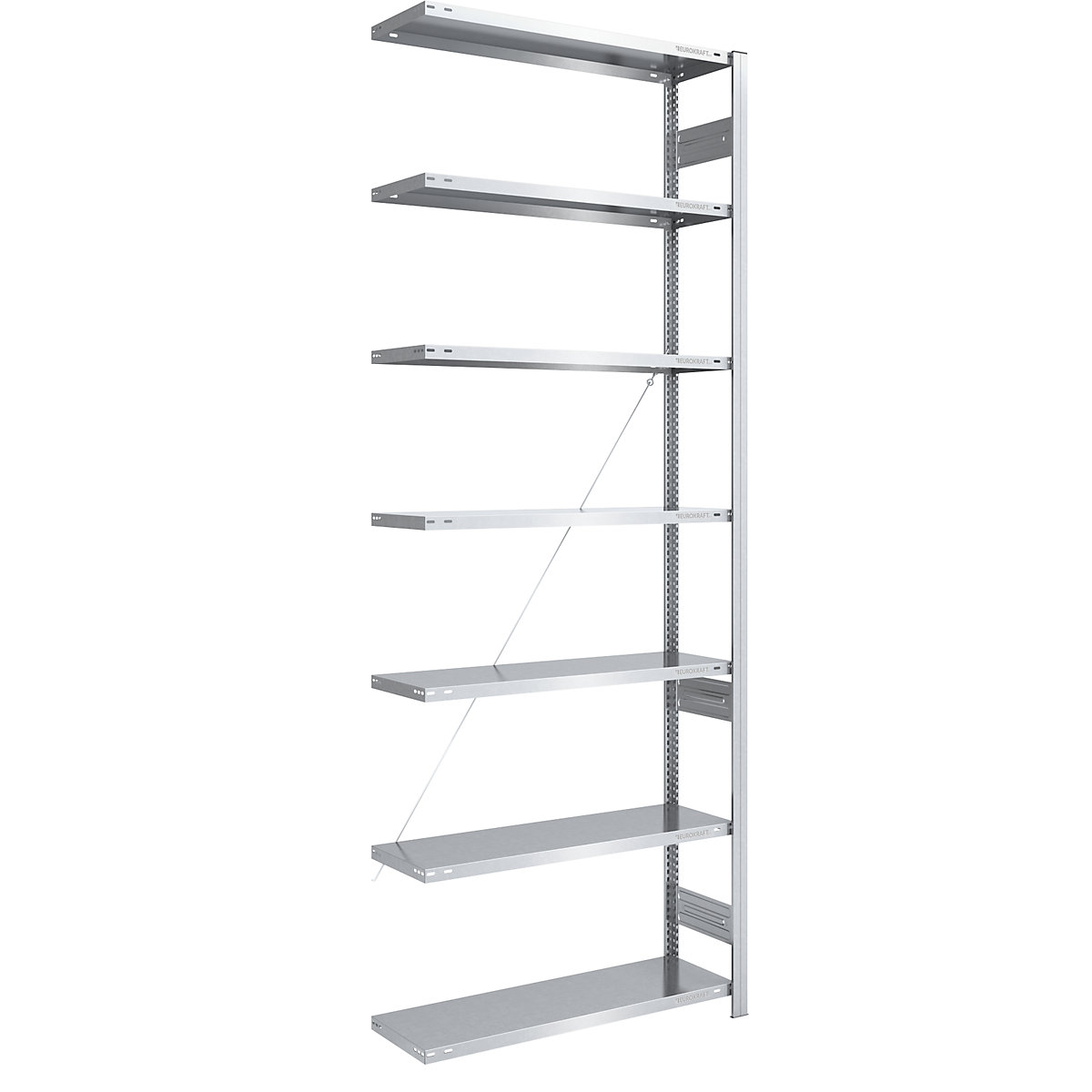Boltless storage shelving unit, zinc plated, light duty – eurokraft pro, shelf height 3000 mm, extension shelf, width x depth 1000 x 400 mm-5