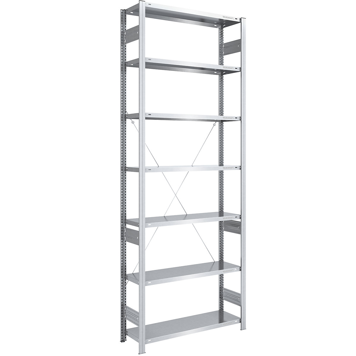 Boltless storage shelving unit, zinc plated, light duty – eurokraft pro, shelf height 3000 mm, standard shelf, width x depth 1000 x 400 mm-8