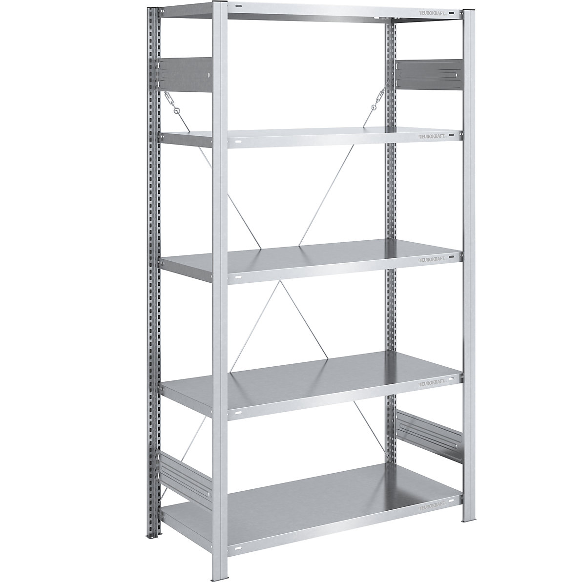 Boltless storage shelving unit, zinc plated, light duty – eurokraft pro, shelf height 2000 mm, standard shelf, width x depth 1000 x 600 mm-24