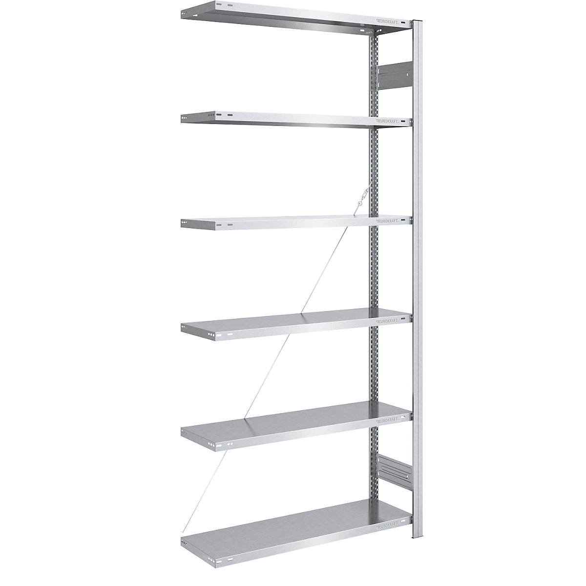 Boltless storage shelving unit, zinc plated, light duty – eurokraft pro, shelf height 2500 mm, extension shelf, width x depth 1000 x 400 mm-13