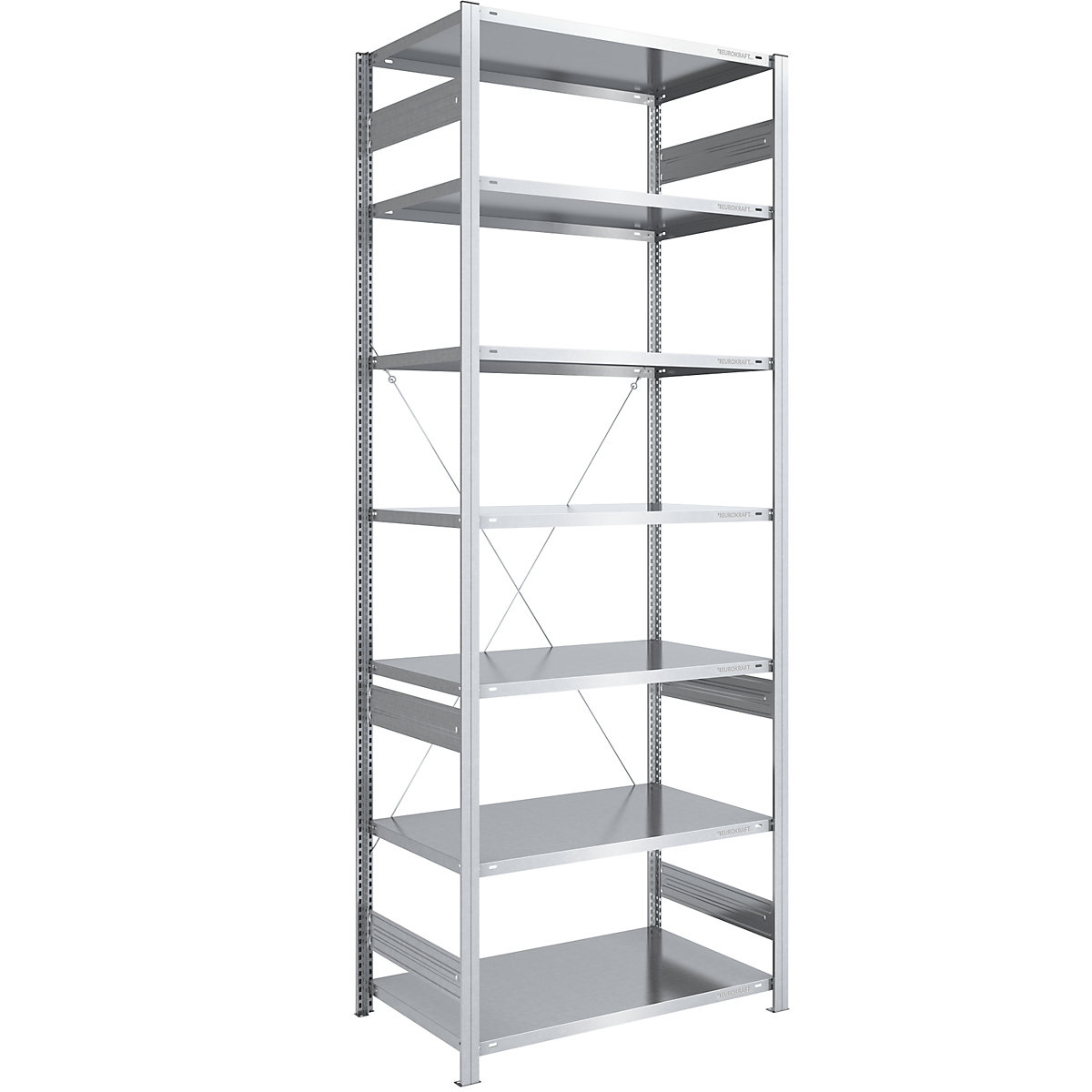 Boltless storage shelving unit, zinc plated, light duty – eurokraft pro, shelf height 3000 mm, standard shelf, width x depth 1000 x 800 mm-9