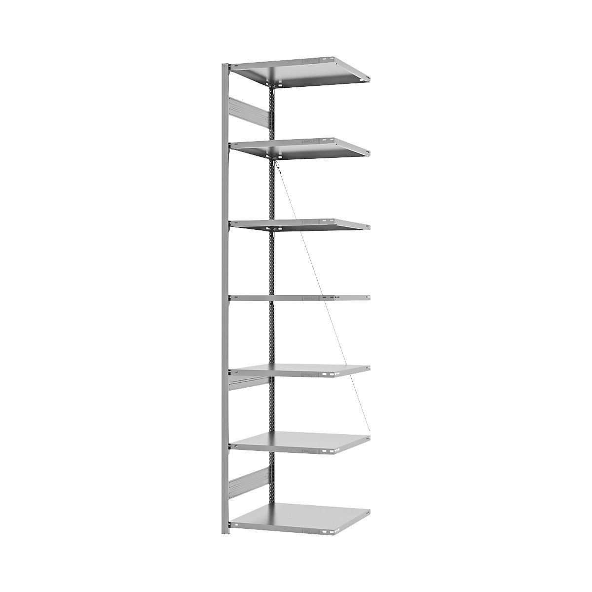 Boltless storage shelving unit, zinc plated, light duty - eurokraft pro