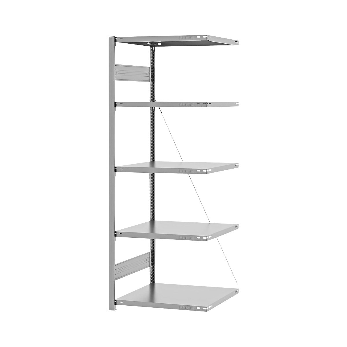 Boltless storage shelving unit, zinc plated, light duty - eurokraft pro