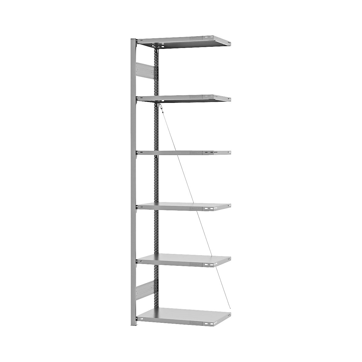 Boltless storage shelving unit, zinc plated, light duty - eurokraft pro