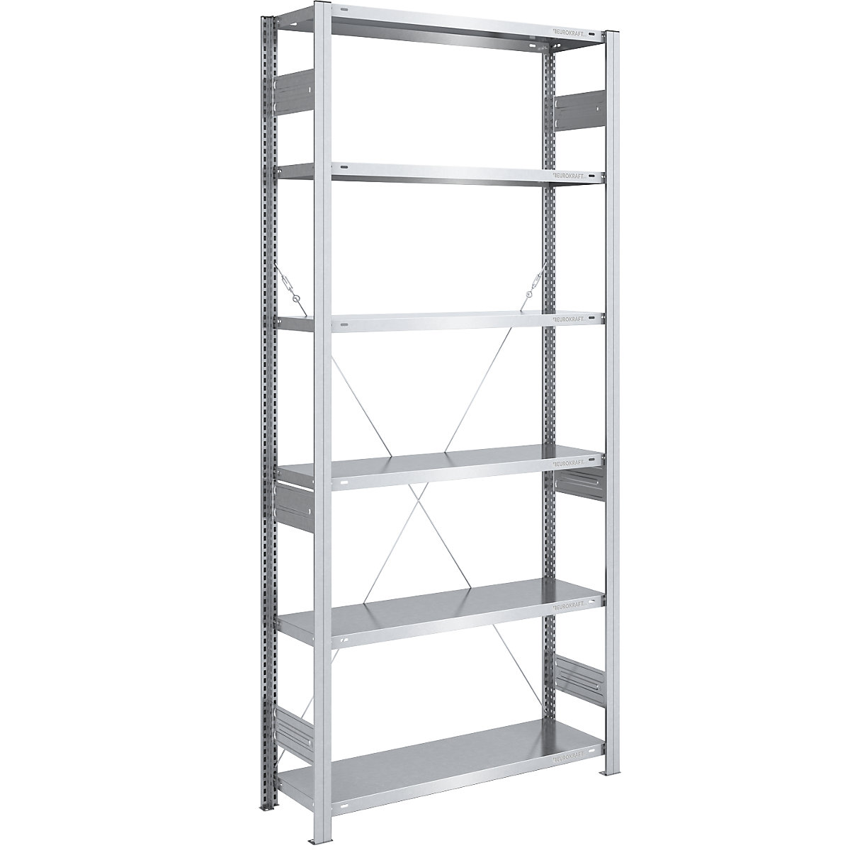 Boltless storage shelving unit, zinc plated, medium duty – eurokraft pro, shelf height 2500 mm, standard shelf, width x depth 1000 x 400 mm-7
