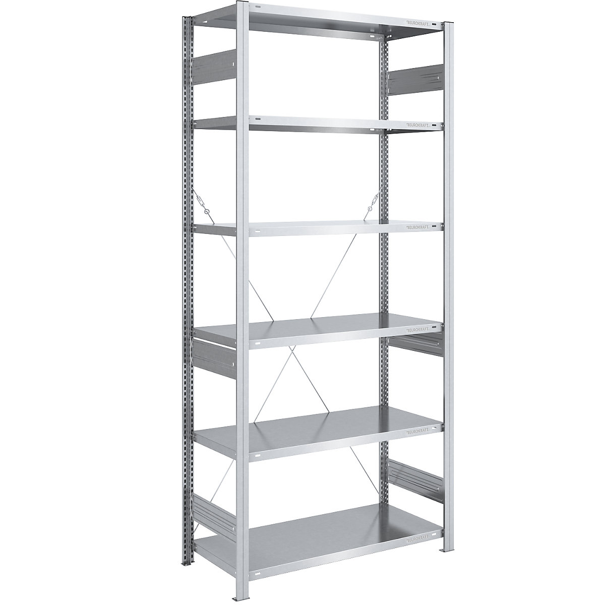 Boltless storage shelving unit, zinc plated, medium duty – eurokraft pro, shelf height 2500 mm, standard shelf, width x depth 1000 x 600 mm-15
