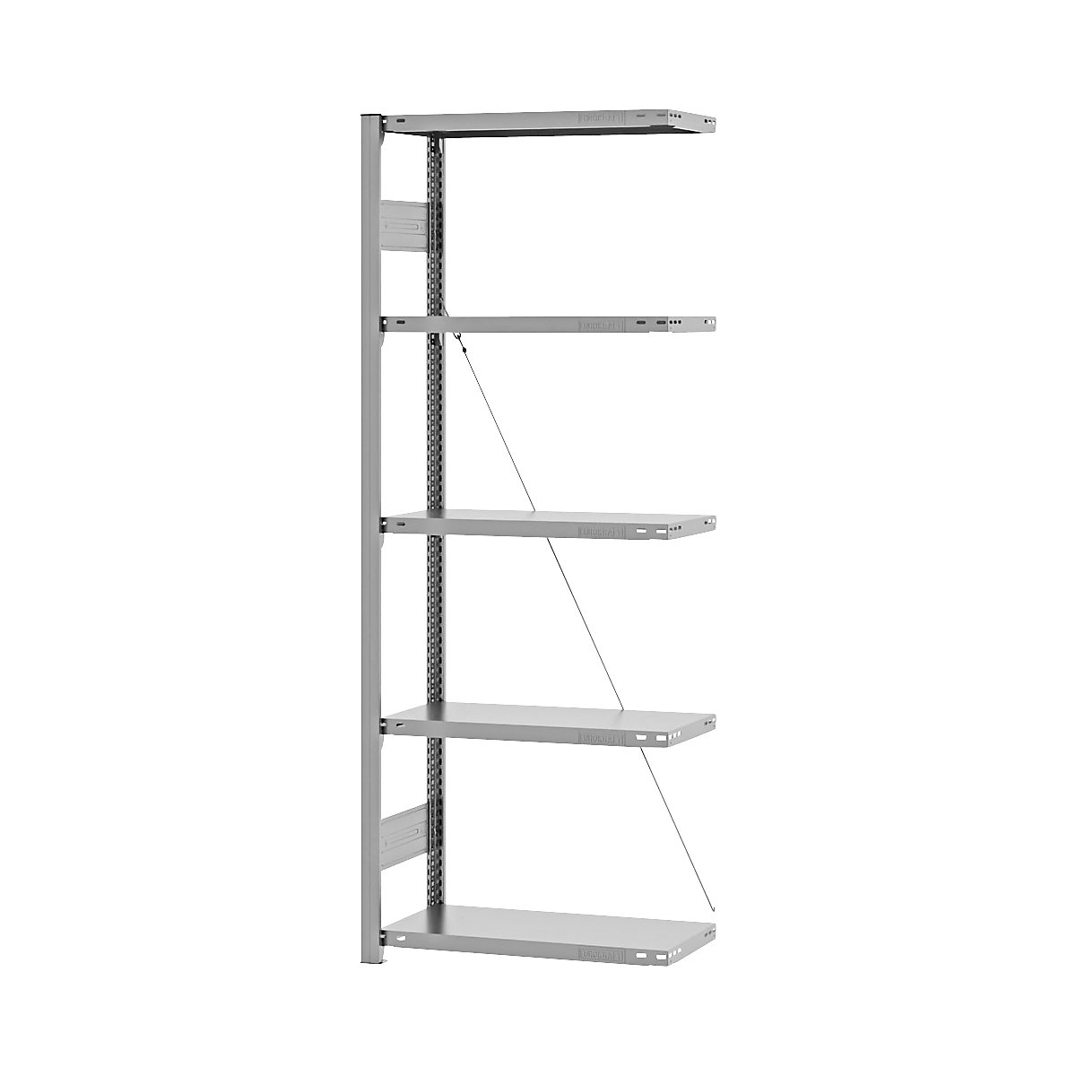 Boltless storage shelving unit, zinc plated, medium duty - eurokraft pro