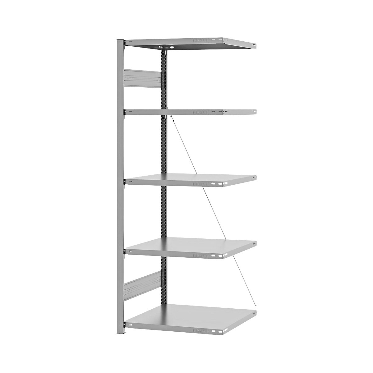 Boltless storage shelving unit, zinc plated, medium duty - eurokraft pro